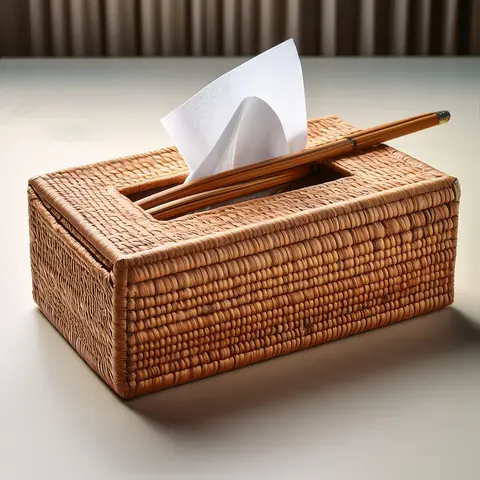 Bamboo Cane Tissue Box
