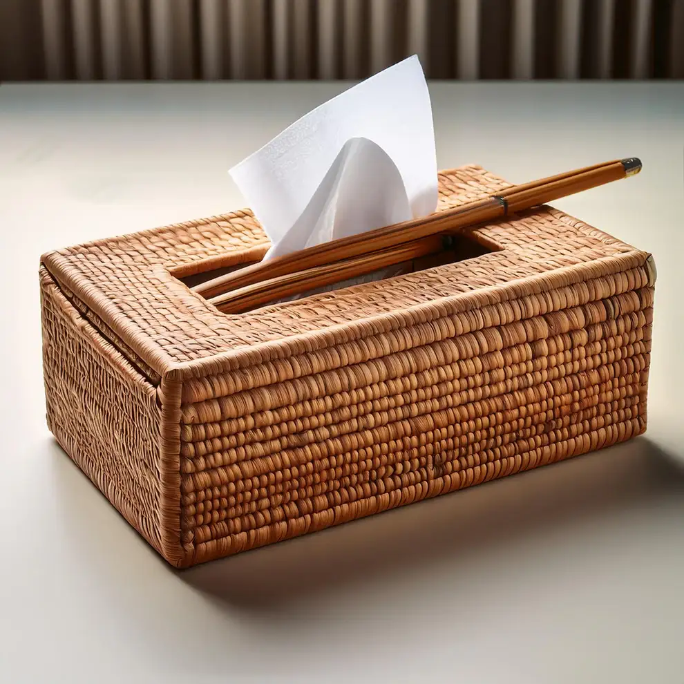 Bamboo Cane Tissue Box