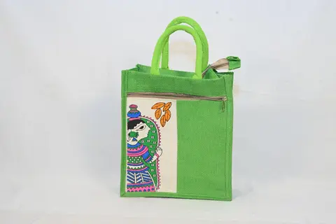 Hand-Painted Jute Bag