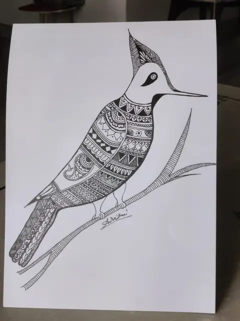 Handmade Mandala Art Bird (Woodpecker)