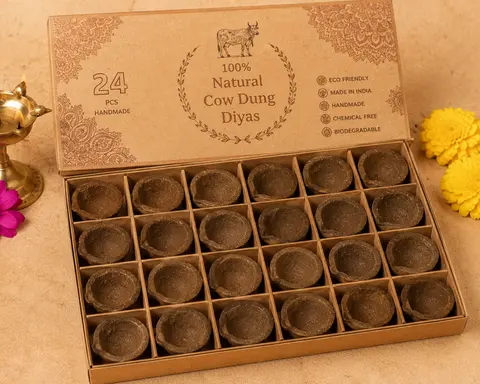 Cow Dung Diya (Pack of 24)