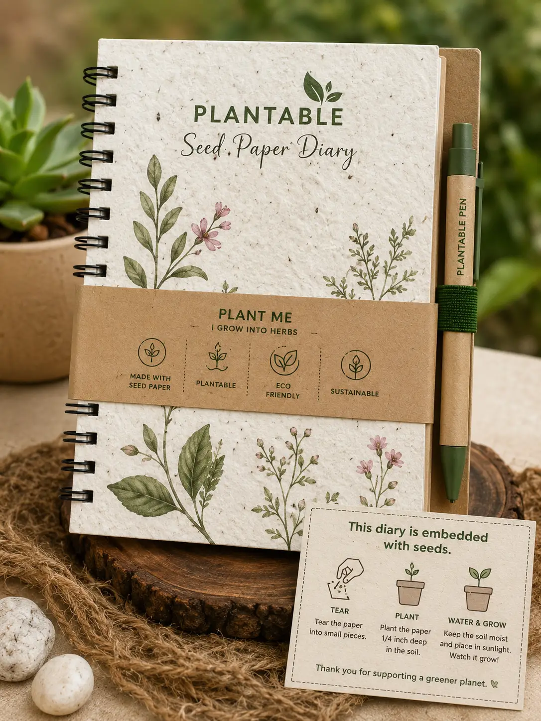 Plantable Seed Paper Dairy