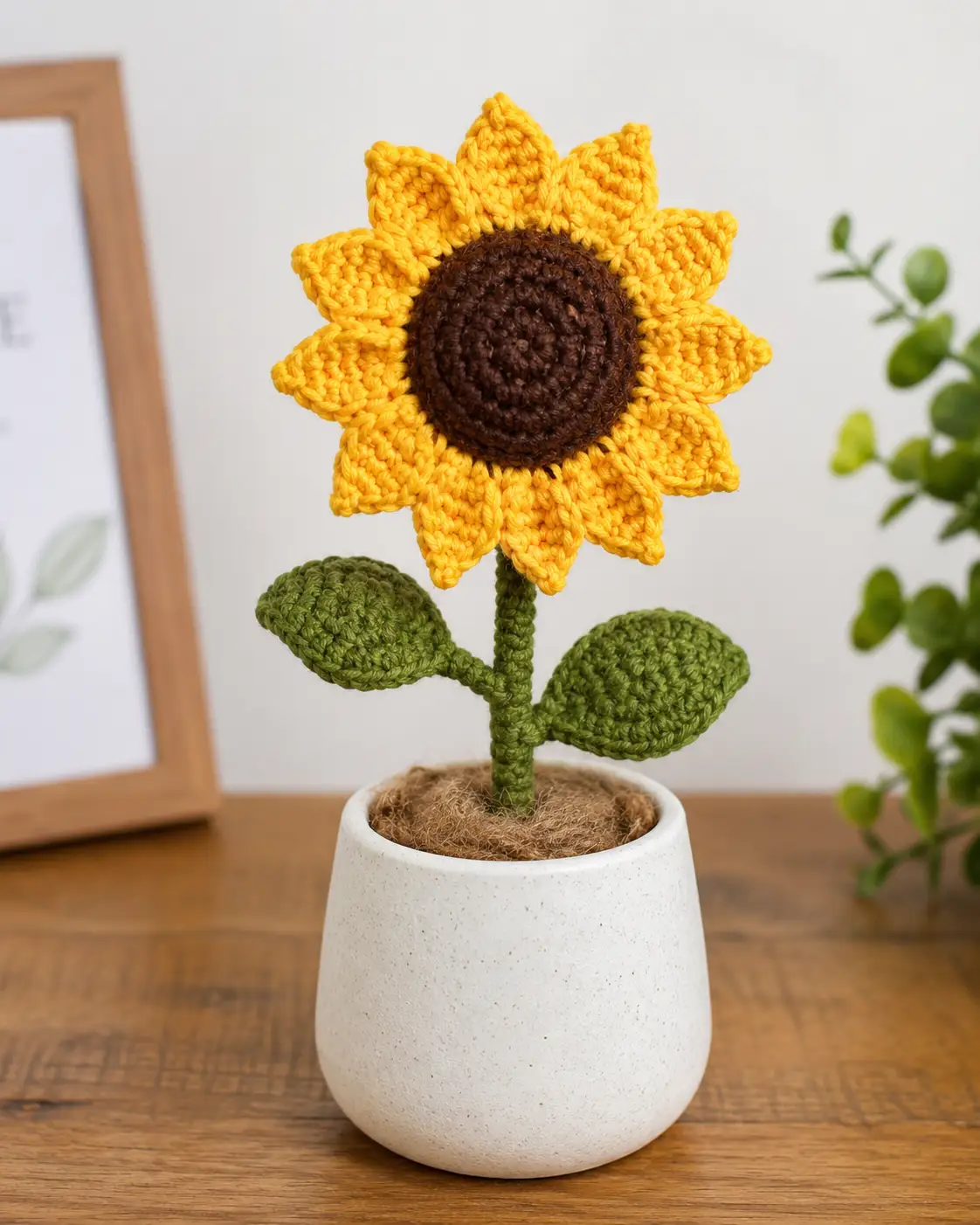 Crochet Sunflower Pot