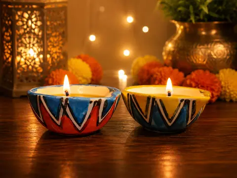 Ceramic Diya for Pooja