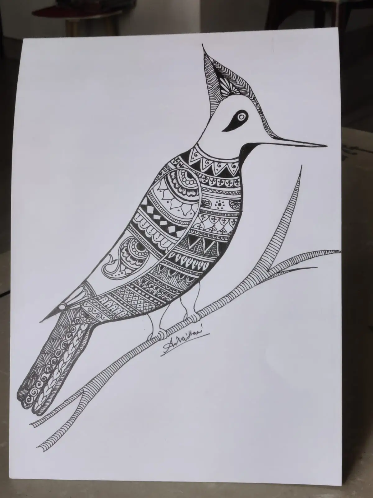 Handmade Mandala Bird Art