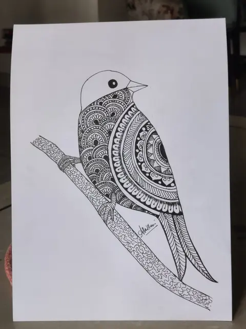 Handmade Mandala Bird Art