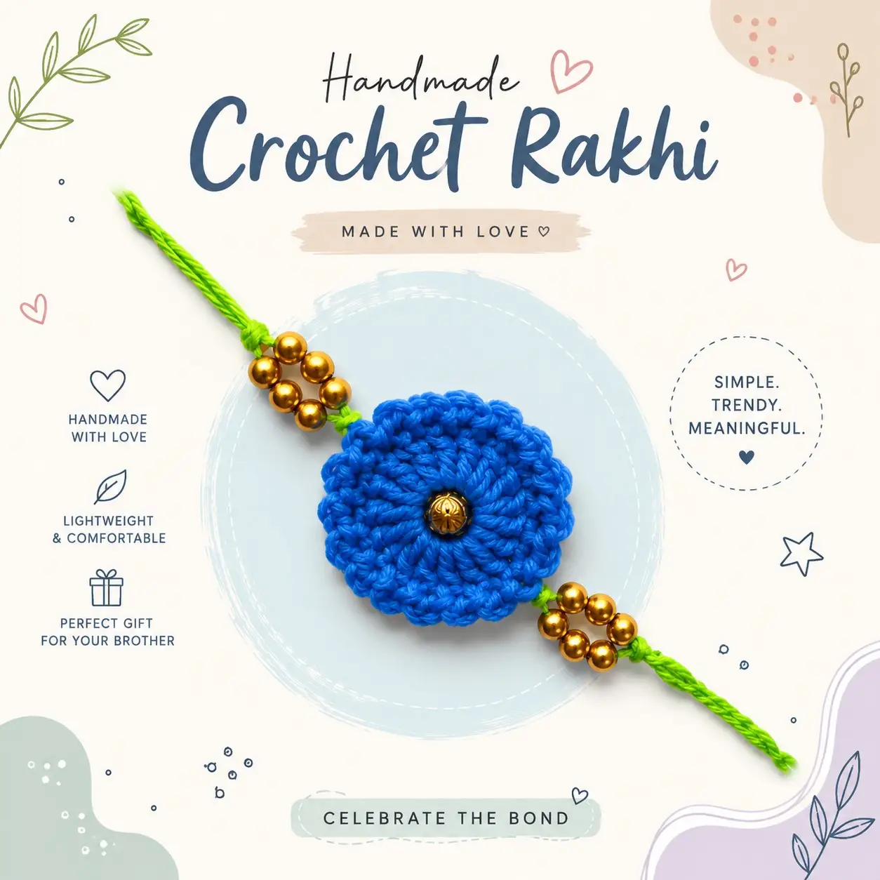 Crochet Rakhi (Blue)