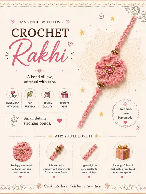 Crochet Rakhi (Peach)