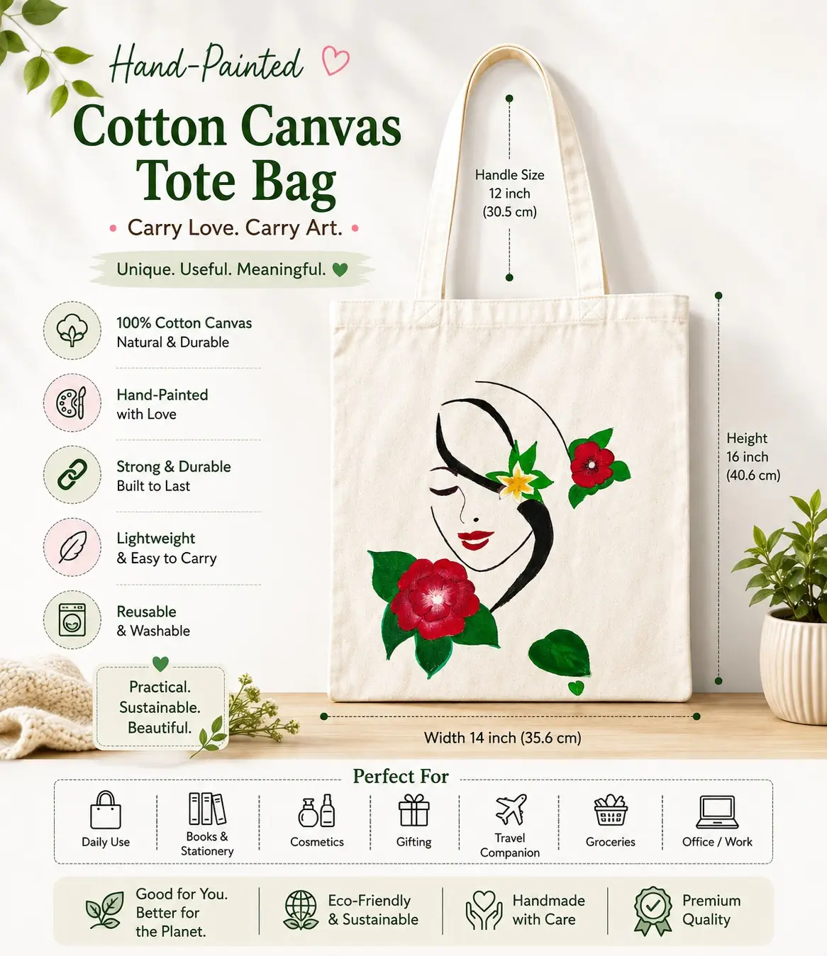 Tote Bag Hand Painted (Women)
