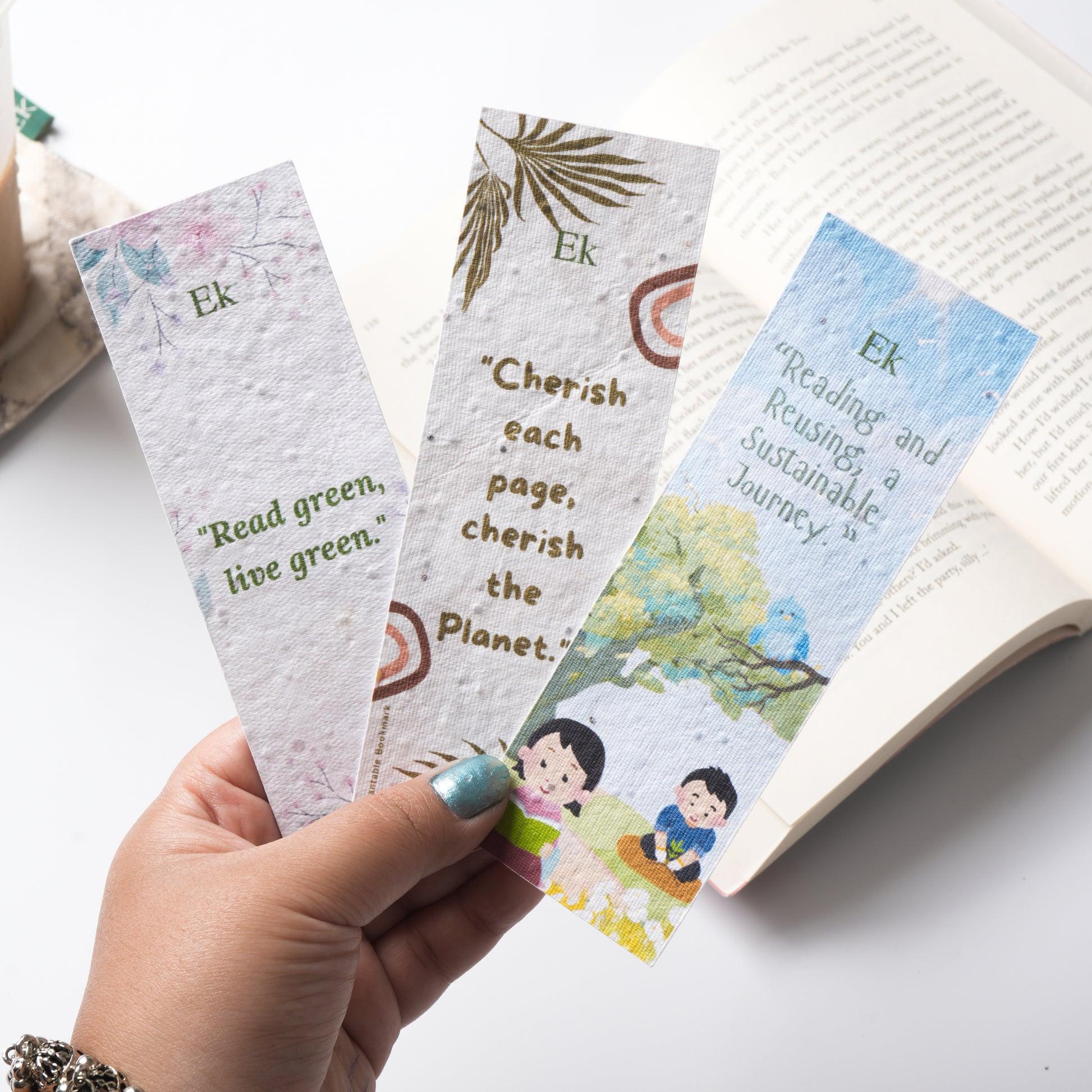 Recycled paper bookmark