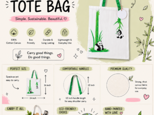 Hand Painted Tote Bag (Pandas)