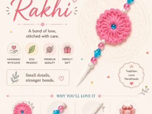 Crochet Rakhi (Peach)