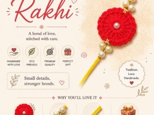 Crochet Rakhi (Red)
