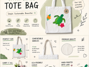 Hand painted Tote Bag (Turtle)