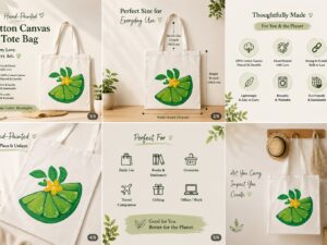 Tote Bag Hand Painted (Lime)