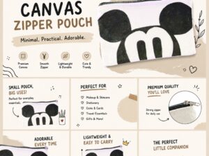 Zipper Pouch Hand Painted (Mickey M)