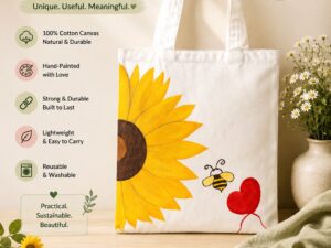 Hand Painted Tote Bag (Sunflower)