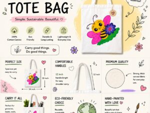 Hand painted Tote Bag (Honey Bee)